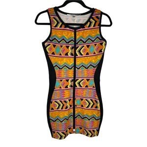 Lovers + Friends Dress Size Small Women's Tribal Print Multicolor Sleeveless